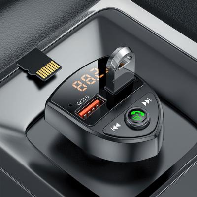 China Dual USB Car Charger Free Shipping 1 Left Sample Ok Usb Car Charger C8 Digital Display Dual Car Charger Tf Card Car Charger For Mobile for sale