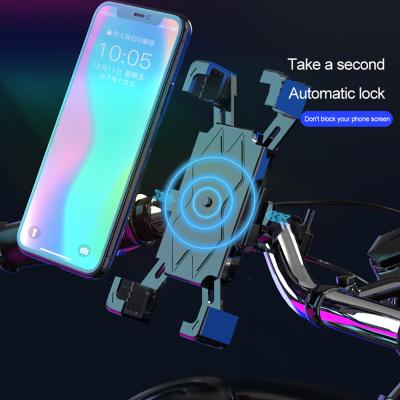 China Free Adjustable Shipping 1 Hot Sample OK Amazon One Touch Motorcycle Bike Phone Holder Bike Phone Mount Mobile Phone Holder For Bicycle for sale