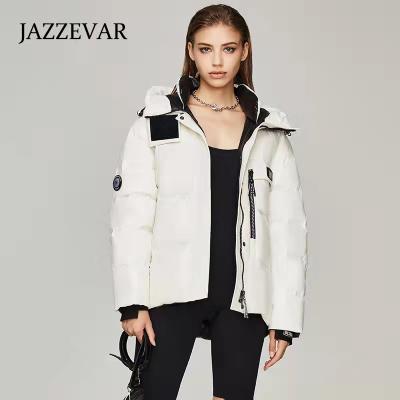 China Anti-wrinkle 2021 new high quality winter down jacket women's leisure fashion hooded mid and long thickened warm down jacket for sale