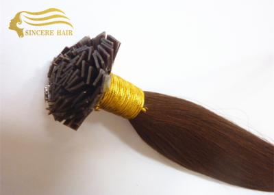 China 20 Inch Remy Human Hair Extensions 1.0 G Brown Pre Bonded Flat Tip Hair Extensions For Sale for sale