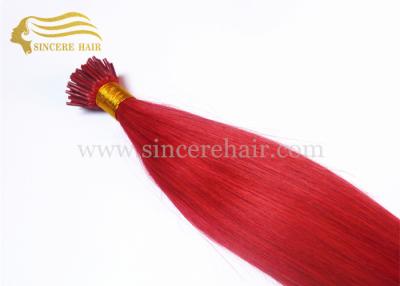 China New Fashion Hair Products, 50 CM 1.0 Gram Straight Red Pre Bonded I-Tip Remy Hair Extensions For Sale for sale