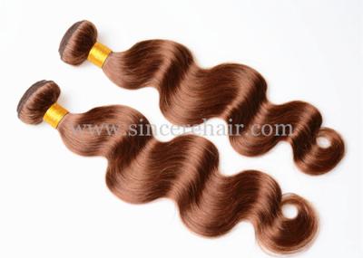 China Top Quality 55 CM Body Wave Light Brown Remy Human Hair Weft Extensions for sale for sale