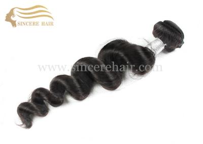 China 55 CM Loose Wave Hair Weft Extensions for sale - 22 Inch Black Loose Wave Remy Human Hair Weft Extension for sale for sale