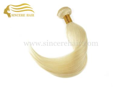 China 16 Inch 40 CM Short White Blonde #60 Remy Human Hair Weft Extensions For Sale for sale