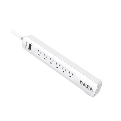 China Home Extension Cord US Standard 6 AC Outlets And 4 USB Ports Power Strip Wall Mount New Power Strip for sale