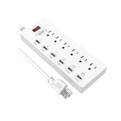 China Home Standard Socket Extension Socket Adapter Ports Power Strip With Switch And 6 USB Ports for sale