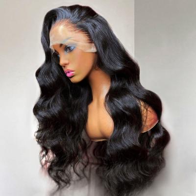 China Body Wave 13x4 Lace Front Human Hair Wig Loose Human Hair Pre Plucked Natural Brazilian Virgin Wigs Frontal Glueless Wigs For Black Women for sale