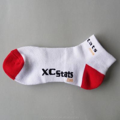 China Antibacterial Jacquard Logo Sports Sock Cotton Half Terry Cushion Running Socks OEM Design Mockup Illustration Sock for sale