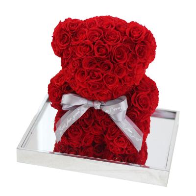 China Natural Fresh Rose Valentine's Day Christmas New Year Gift Immortal Flower Eternal Warmth: Eternal Rose Teddy Bear for sale