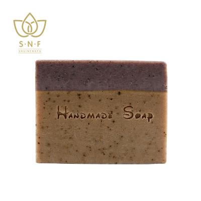 China Factory Wholesale Glycerol Luxury Coffee Exfoliating Handmade Cold Process Soap Bar Bath Cleaning Soap for sale