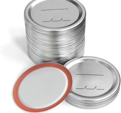 China Non Spill Factory Wholesale Boxes Flat Lid Mason Jar Lid Regular Metal Split Silver 70 Mm 2.8 Inch Round Screw Cap Bottle Shape for sale