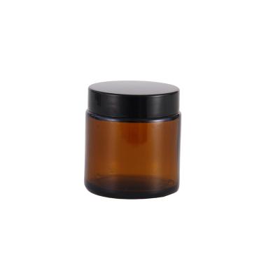 China 15ml 30ml 50ml 60ml 125ml Brown Cosmetic Amber Cream Bottle With Gold Lid Glass Jar for sale