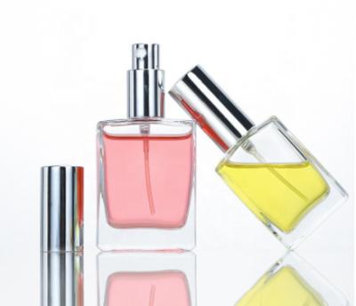 China 15ml 30ml 60ml Square Design New Cosmetic Clear Frosted Perfumes Bottle Flat Glass Dropper Bottle for sale