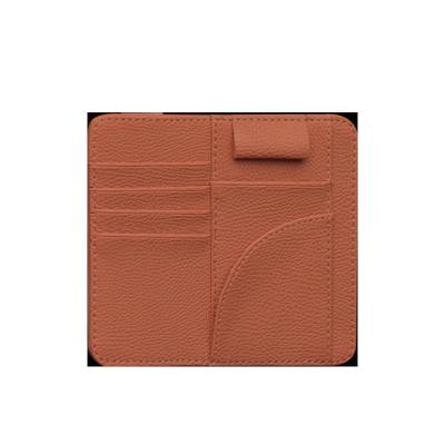 China Simple Leather Material Storage Restaurant Bill Folder Car Card Holder for sale