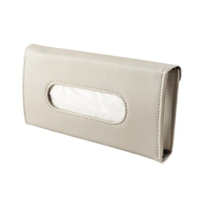 China Simple color without pattern new arrival car fashion leather tissue box custom sun visor cloth bag hanging car for sale