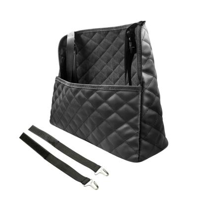 China Brief & Car Color Back Seat Bag Simple Promotional Luxury Checkered Chair Bag Storage Pocket With Extension Hook for sale