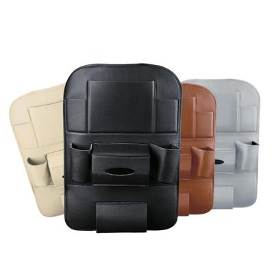 China Brief & New Car Rear Seat Hanging Bag Color Box Organizer Multi-pocket Seat Bag Organizer Single Leather Back Storage Bag for sale