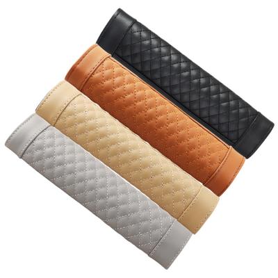 China Brief & Single Leather Belt Cover Lattice Automobile Pattern Safety Shoulder Belt Guard Lattice Automobile Pattern Lamb Color Lamb Color Interior Accessories GEN for sale