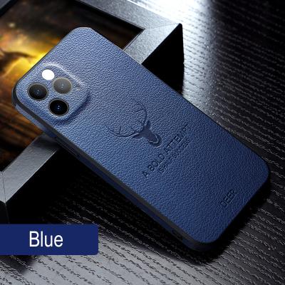 China Shockproof Luxury Side PU Back Cover Cell Phone Leather Soft Protective Case For Iphone 12 11 13 pro max for sale