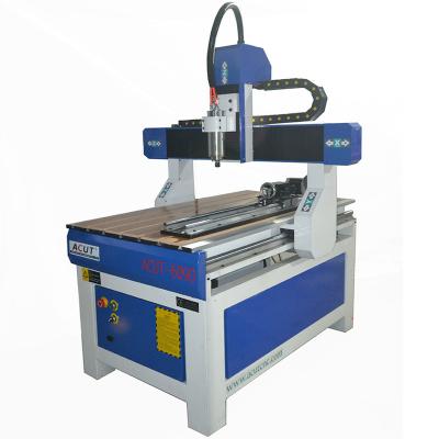 China Hotels ACUT 6090 4 Axis CNC Router Easy to Use CNC Engraving Machine for 3D Works for sale