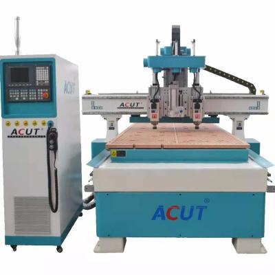 China MDF CNC Router 1300*2500*200mm WOOD ACRYLIC ALUMINUM 3 Cylinder Spindles CNC Router Drilling Engraving Cutting Machine for sale