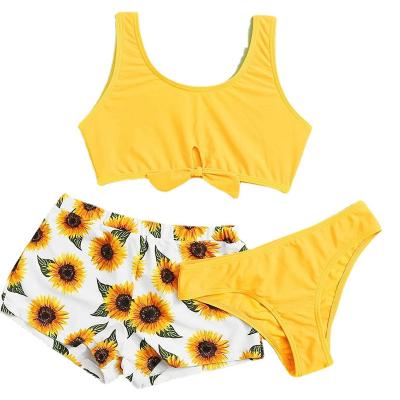 China Antibacterial Girls Swimwear Swimwear Bikini Sets Teen Girls Three Piece For Kids Swimwear Teen Swimwear For Girls 7-16 Traje De Bano for sale