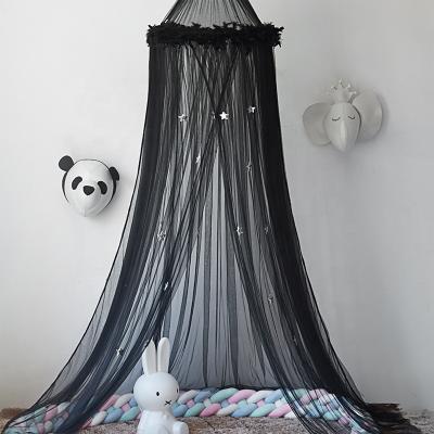 China Girls Room Decoration Lace Queen Size Foldable Foldable Round Bed Mosquito Net for sale