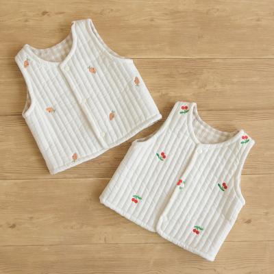 China Autumn Unisex Comfortable Warm Sleeveless Soft Winter Baby White Vest for sale