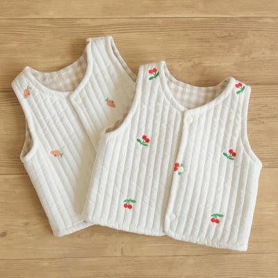 China Autumn Winter Thicken Sleeveless Cotton Baby Vest Soft Cheap Lightweight Plain for sale