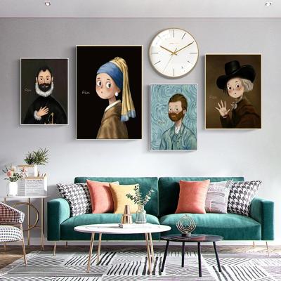 China Eco-friendly Minimalist Art Artist Paintings Portrait View Print For Living Room Decor Cartoon Figure Paintings Canvas for sale