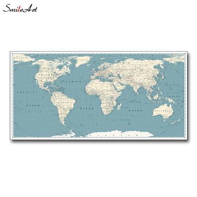 China Eco - Friendly Paintings World Map Home Decor Prints Wall Art for sale