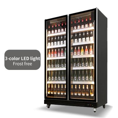 China Single-temperature 1.2m Insulating Glass Door Beverage Beer Drinks Liquor Wine Liquor Show Fridge for sale