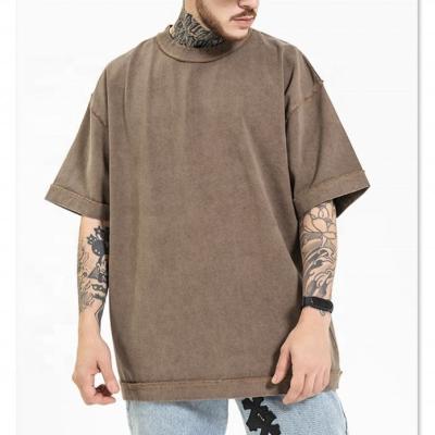 China Anti-Wrinkle High Street Vintage T-shirt Cotton T-shirt Male Heavy Oversized Custom Washed Mens Vintage T-shirt for sale