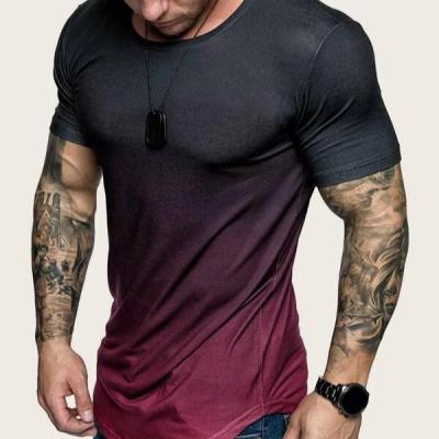 China Wholesale Plain High Quality Men's Fitness Short Sleeve Blank Sublimation O-Neck Breathable Cotton Sports T-shirt for sale