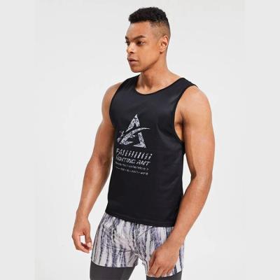 China Factory Wholesale Breathable Men Pattern Fitness Tank Top Printed Slogan And Gym Graphic Sports Sleeveless Garment for sale