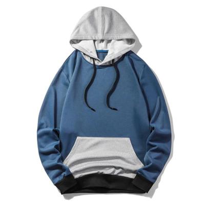 China Good Return Men's Kangaroo Blue Pocket Rib Cuff Hoodie Eco-Friendly Ribbed Hoodies for sale