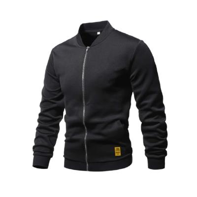 China Breathable Men Black Zipper Up Full Winter Fleece Jackets Zipper Stand Collar Pilot Warm Thicken Outerwear for sale