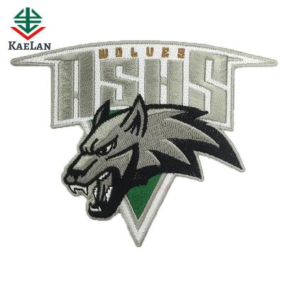 China Viable Wolf Design Sport Team Embroidery Patch For Apparel for sale