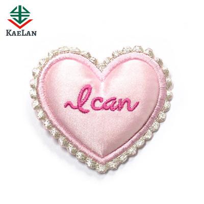 China Sustainable Manufacturing Price Applique Work Iron On Heart Applique For Children Clothing for sale