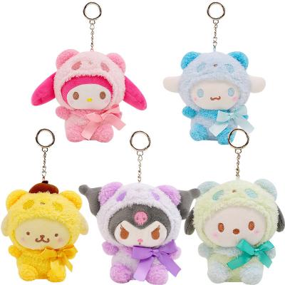 China Cotton 10cm Kuromi My Kitty Keychain Anime Plush Pendant Accessories Cute Animal Toys Hello Melody KT Cat PC Dog Figure for sale