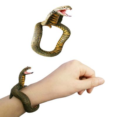 China Prank Toy Realistic Snake Wrist Band Novelty Prank Animal Gag Toy PVC Simulation Snake Toy Snake Bracelet Tricky Spoof Halloween Party Plush Toy for sale