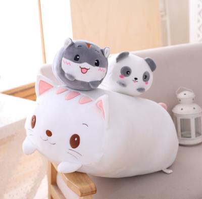 China Cute Plush Toys Stuffed Lovely Cat Totoro Penguin Pig Frog Dog Cartoon Soft Cotton 30CM Animal Pillow Cushion Wholesale Kids Stuffed Toys for sale