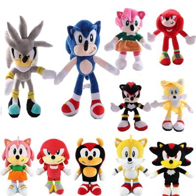 China Plush Stuffed Tails Amy Rose Shadow Silver Knuckles Super Sonic Plush Toy Cartoon Character Peluche The Hedgehog 2 toys plushies doll for sale