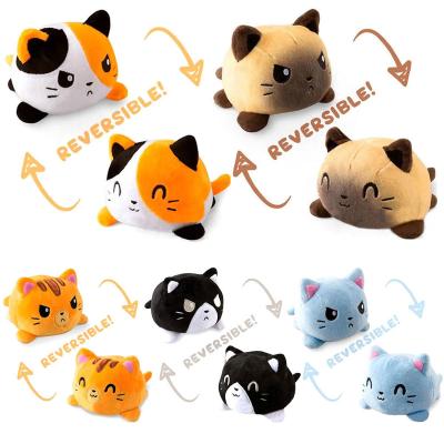 China Hot Selling Cotton Flip Gato Kids Soft Gift Plushie Doll Animals Reversible Cat for sale