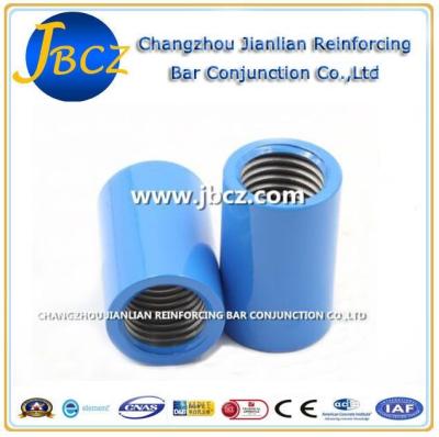 China Blue Rustproof Threaded Rolling Rebar Coupler Steel with Epoxy Layer From 12-40mm for sale