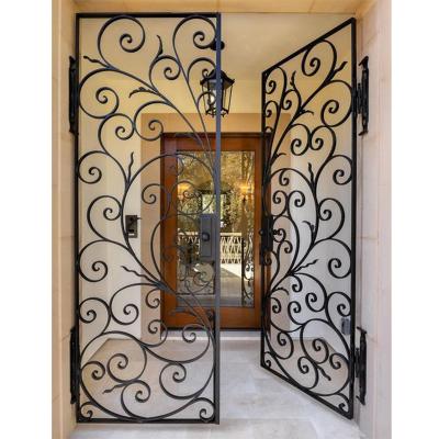 China Modern Cast Iron Entry Security Door For Homes Entrance Modern Double Door Front Door for sale