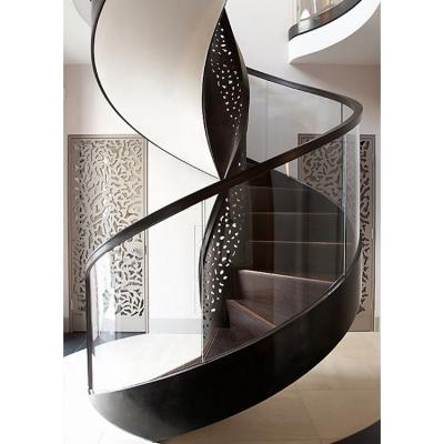 China Modern Interior Glass Staircase Curved Staircase Designs Spiral Stairs Modern Curved Glass Staircase for sale