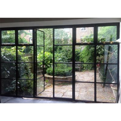 China Large Screen Morden Iron Grill Windows Wrought Iron Designs Windows Folding Glass Grille Design Windows for sale