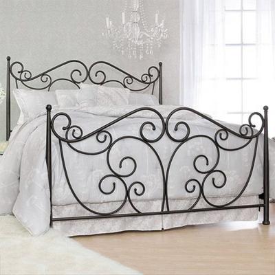 China Italian Hotel Metal Bed Full Size Bed Frame Furniture Modern Adult Modern King Size Nailhead Trim Iron Bed for sale