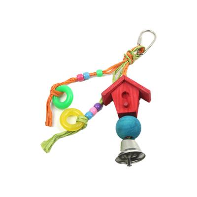 China Factory Price Wooden Sustainable Durable Natural Pet Various Hanging Blocks Wooden Pet Parrots Bite Toy Bird Toy Cage Accessories for sale